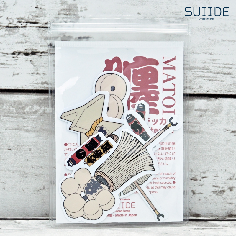 江戸の町火消し・纏（まとい）ステッカー大ランダム3枚セット | SUIIDE