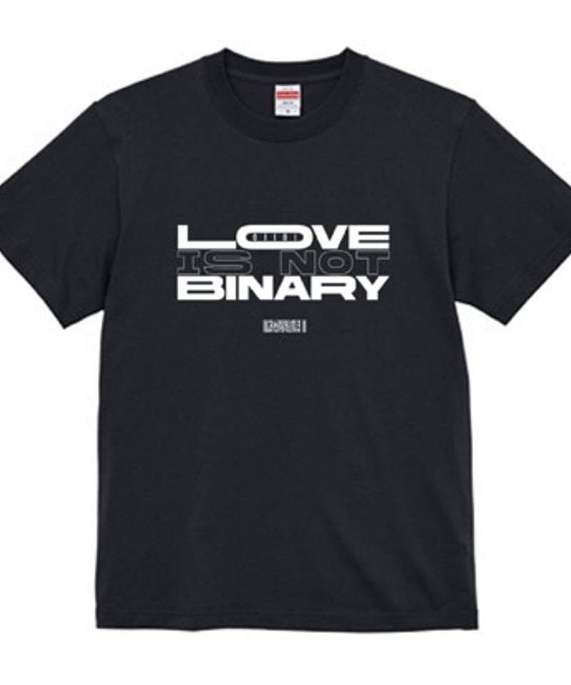 LOVE IS NOT BINARY Tシャツ ブラック（デザイナー：Taichi Hiran