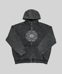 Damaged Wash Zip-up Hoodie