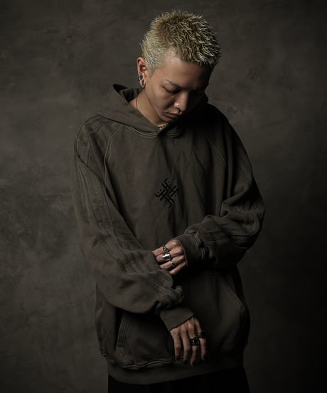 Striped Hoodie [Swastika] Stone Sand