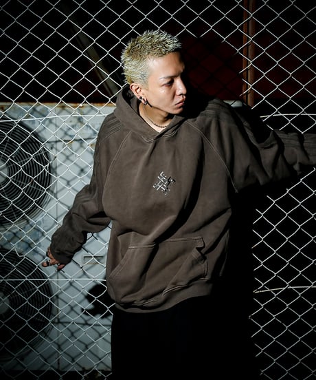 Striped Hoodie [Swastika] Stone Sand