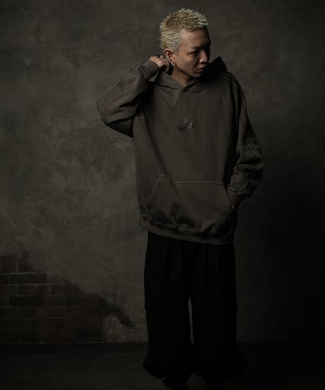 Striped Hoodie [Swastika] Stone Sand