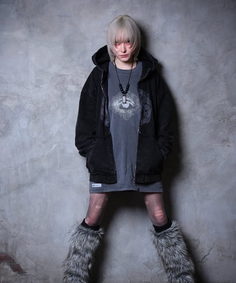 Damaged Wash Zip-up Hoodie