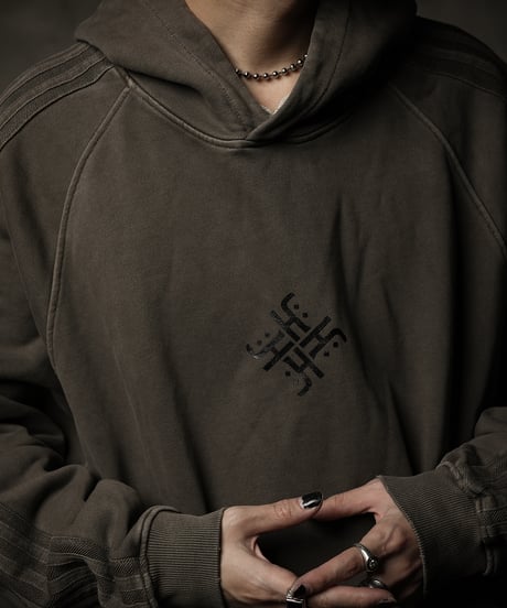 Striped Hoodie [Swastika] Stone Sand
