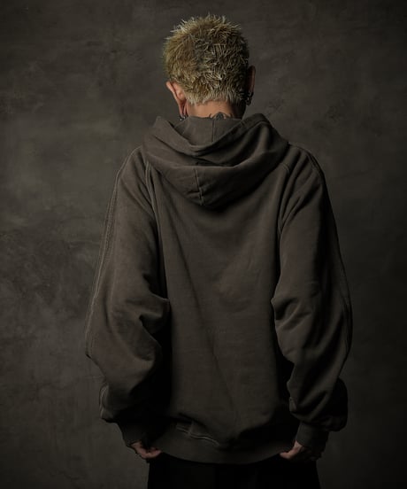 Striped Hoodie [Swastika] Stone Sand