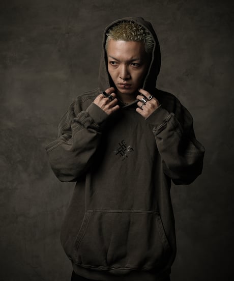 Striped Hoodie [Swastika] Stone Sand