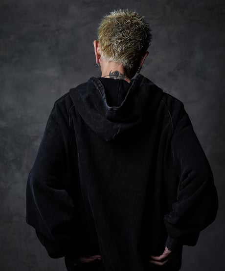 Striped Hoodie [Swastika] Vintage Black