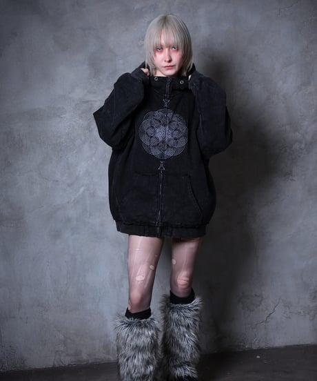 Damaged Wash Zip-up Hoodie