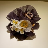 【ブラウン】ブーケヘアクリップ