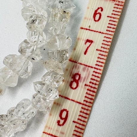 ハーキマーダイヤモンド約4.0〜6.8×9.50〜10.5×4.6〜5.9mm(一連40cm)(M0107)