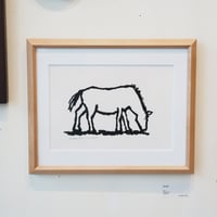 【額装原画】草を食む／しらいしののこ