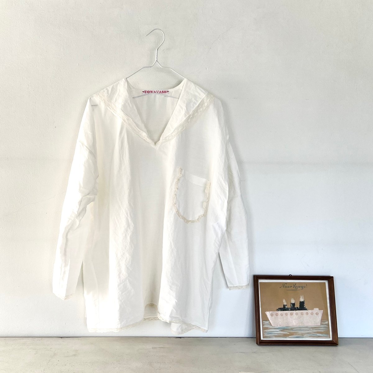 Leavers sailor collar blouse white / TOWAVASE |