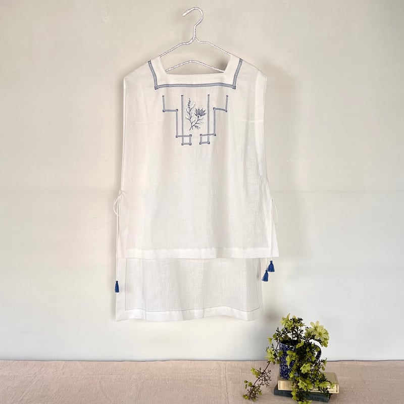 Ajour tablier white x blue / TOWAVASE | alice d