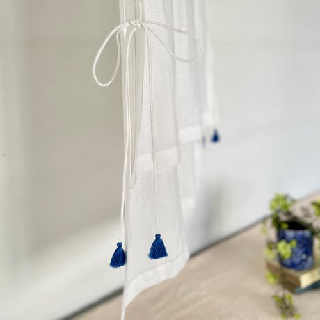 Ajour tablier white x blue / TOWAVASE