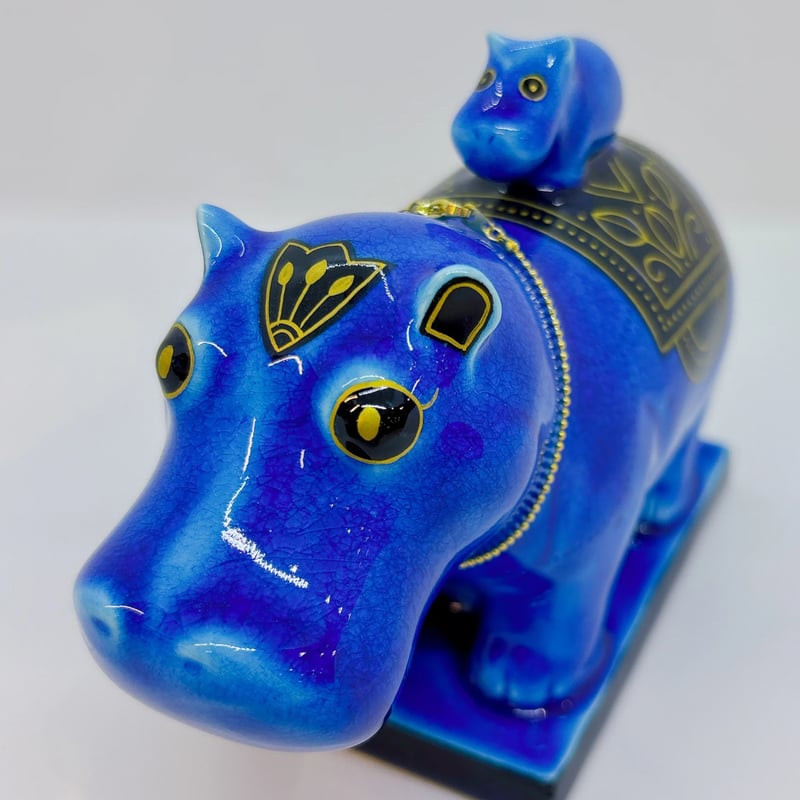 美濃焼幸兵衛窯青釉オーナメント 「セベク」 新品 幸兵衛窯 青釉