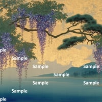 日本画風の藤の花