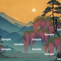 日本画風の藤の花