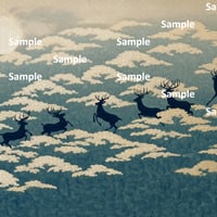日本画風のトナカイ達