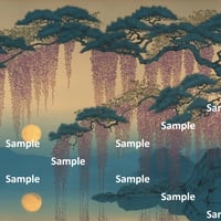 日本画風の藤の花
