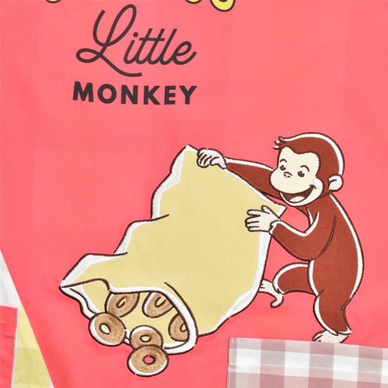 おさるのジョージ キャラクターエプロン U-0001 / レッド【M-L|LL-3L