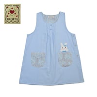 おてんばママ アニマル刺繍アップリケ付きエプロン YC-7026 / サックス【M-L】