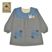 おてんばママ アニマル刺繍アップリケ付き【背フリース】カッポー YC-9025 / ブラック【M-L】