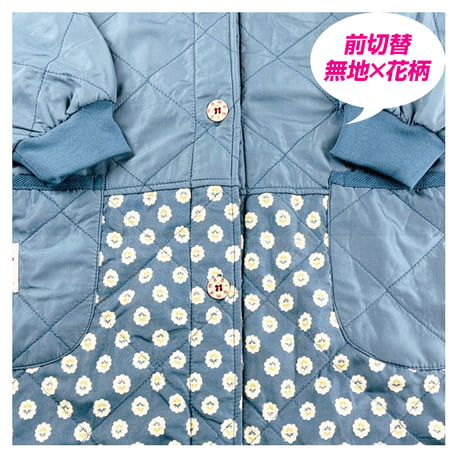 ビッグママ　Ｂigmamaアップリケ・リブ付きキッチンコートBM-33582 /NV【M-L】