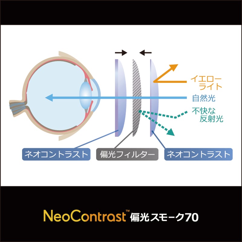 ABClip - エービークリップ ネオコントラスト 偏光スモーク70（度なし