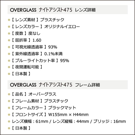 オーバーグラス　ナイトアシスト475（度なし）