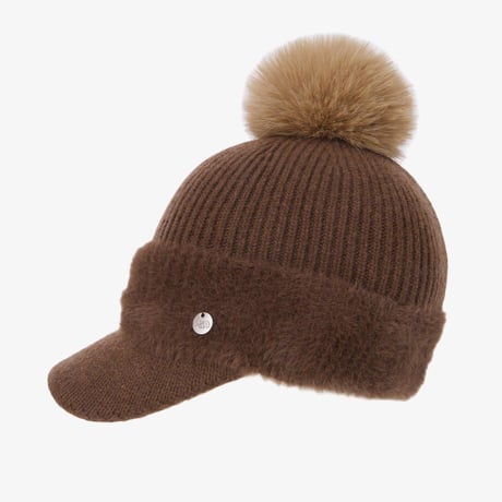 W'S WARM POMPOM CAP CHOCOLATE NE3CS56B