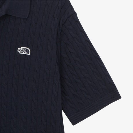 M'S CABLE S/S POLO SWEATER NAVY NT7AS00C