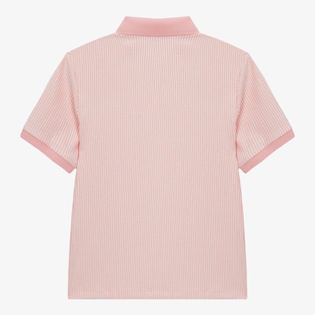 W'S WAFFLE S/S POLO LIGHT PINK NT7PS43D