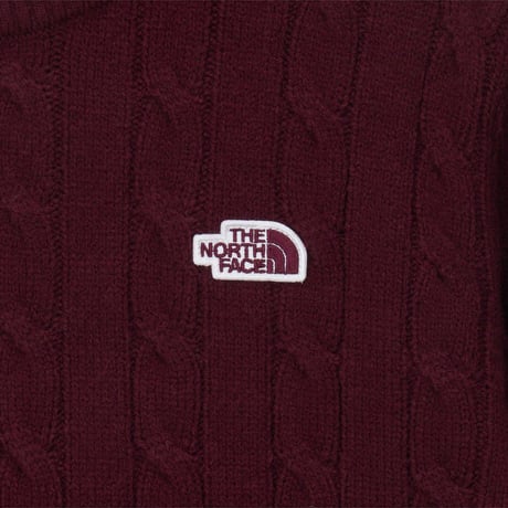 W'S CABLE SWEATER WINE NT7AS82C