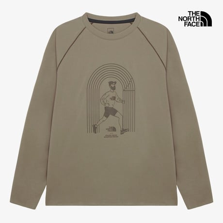 M'S SALIO L/S R/TEE BEIGE BROWN NT7TR51D
