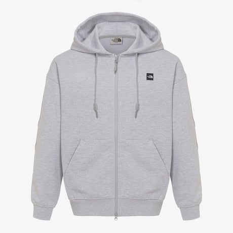 ESSENTIAL HOOD ZIP UP MELANGE GREY NJ5JR02K
