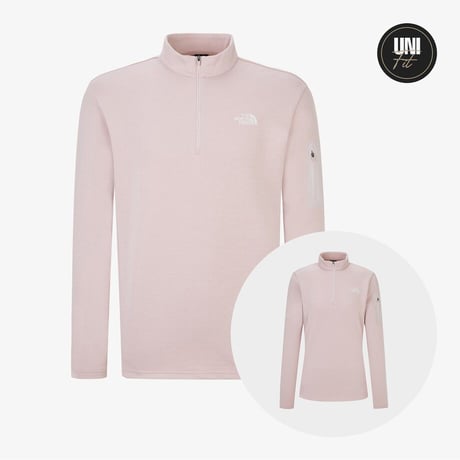 BASODINO L/S ZIP TEE PALE PINK NT7LQ53E