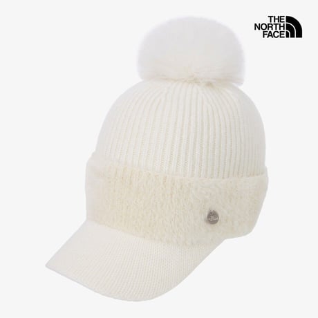 W'S WARM POMPOM CAP IVORY NE3CS56A