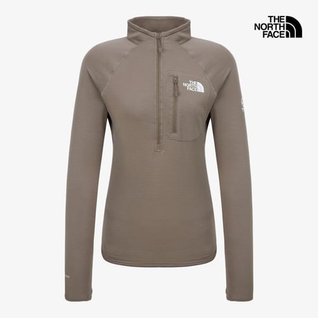 W'S SUMMIT HAYES L/S ZIP TEE DARK BEIGE NT7LS99A