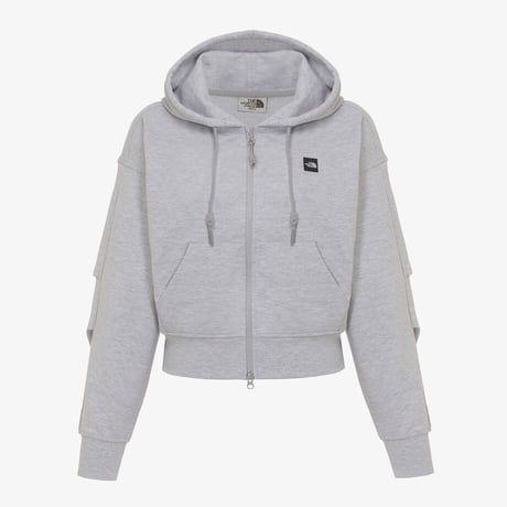 ESSENTIAL HOOD ZIP UP MELANGE GREY NJ5JR02K