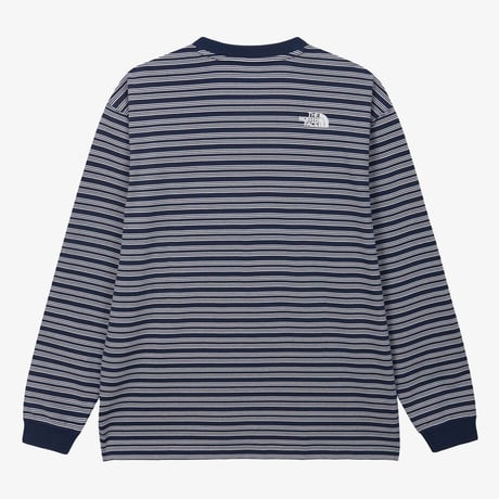 M'S OVERPECK STRIPE L/S R/TEE NAVY NT7TS52A