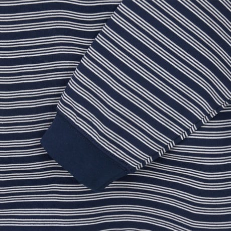 M'S OVERPECK STRIPE L/S R/TEE NAVY NT7TS52A