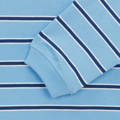 K'S GLEN STRIPE L/S R/TEE SKY BLUE NT7TR04T
