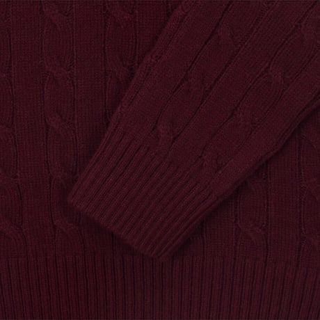 W'S CABLE SWEATER WINE NT7AS82C