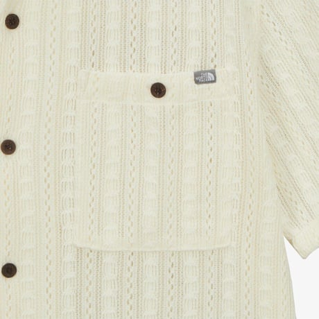 M'S CROCHET S/S SHIRTS CREAM NH8SS08A