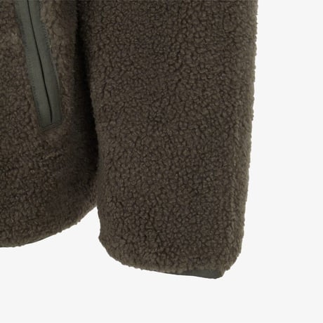 TEDDY FLEECE CARDIGAN DARK BEIGE NJ4FR57B
