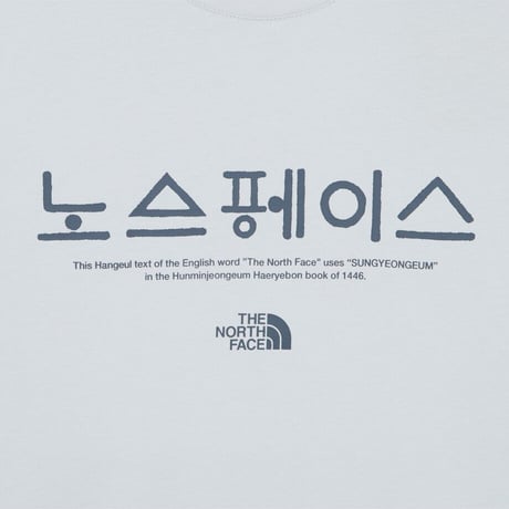 TNF HANGEUL S/S R/TEE LIGHT BLUE NT7UR59F