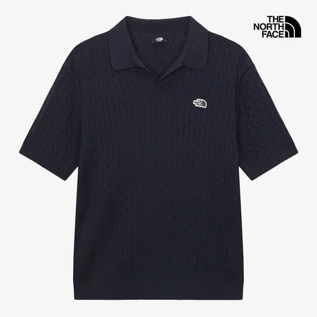 M'S CABLE S/S POLO SWEATER NAVY NT7AS00C