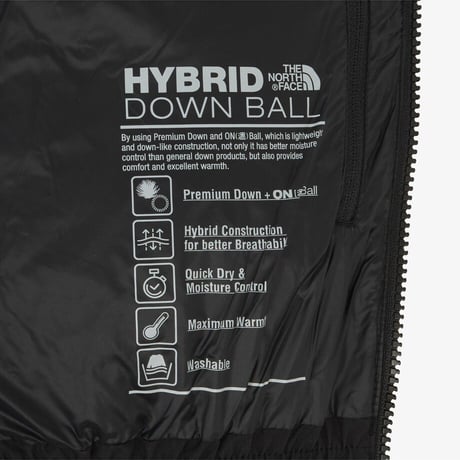 W'S SPORTS HYBRID DOWN JACKET BLACK NJ1DR82A