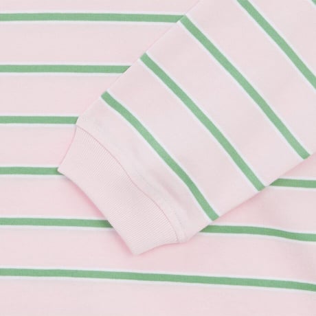 K'S GLEN STRIPE L/S R/TEE PASTEL PINK NT7TR04V