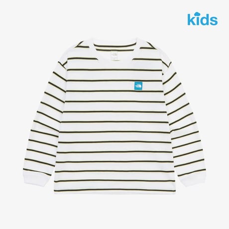 K'S GLEN STRIPE L/S R/TEE WHITE NT7TR04S